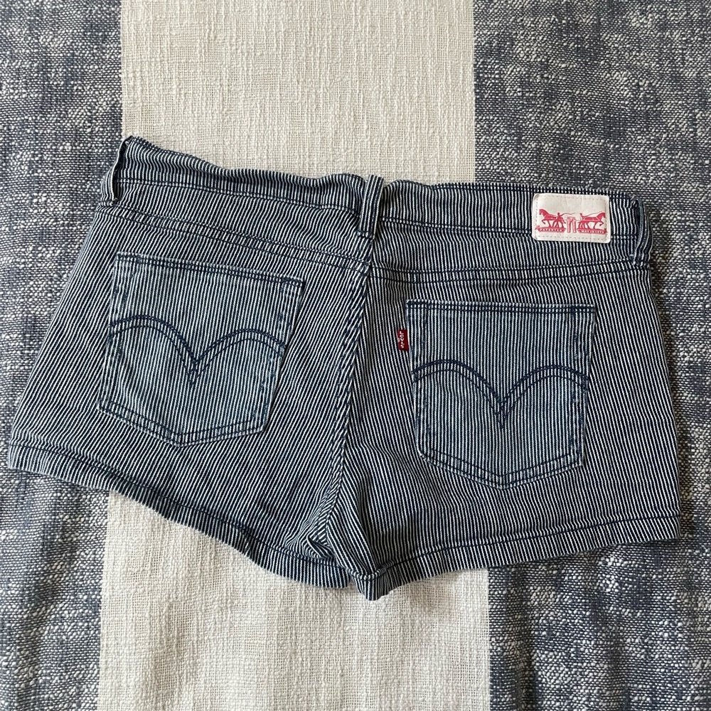 Levi striped denim shorts